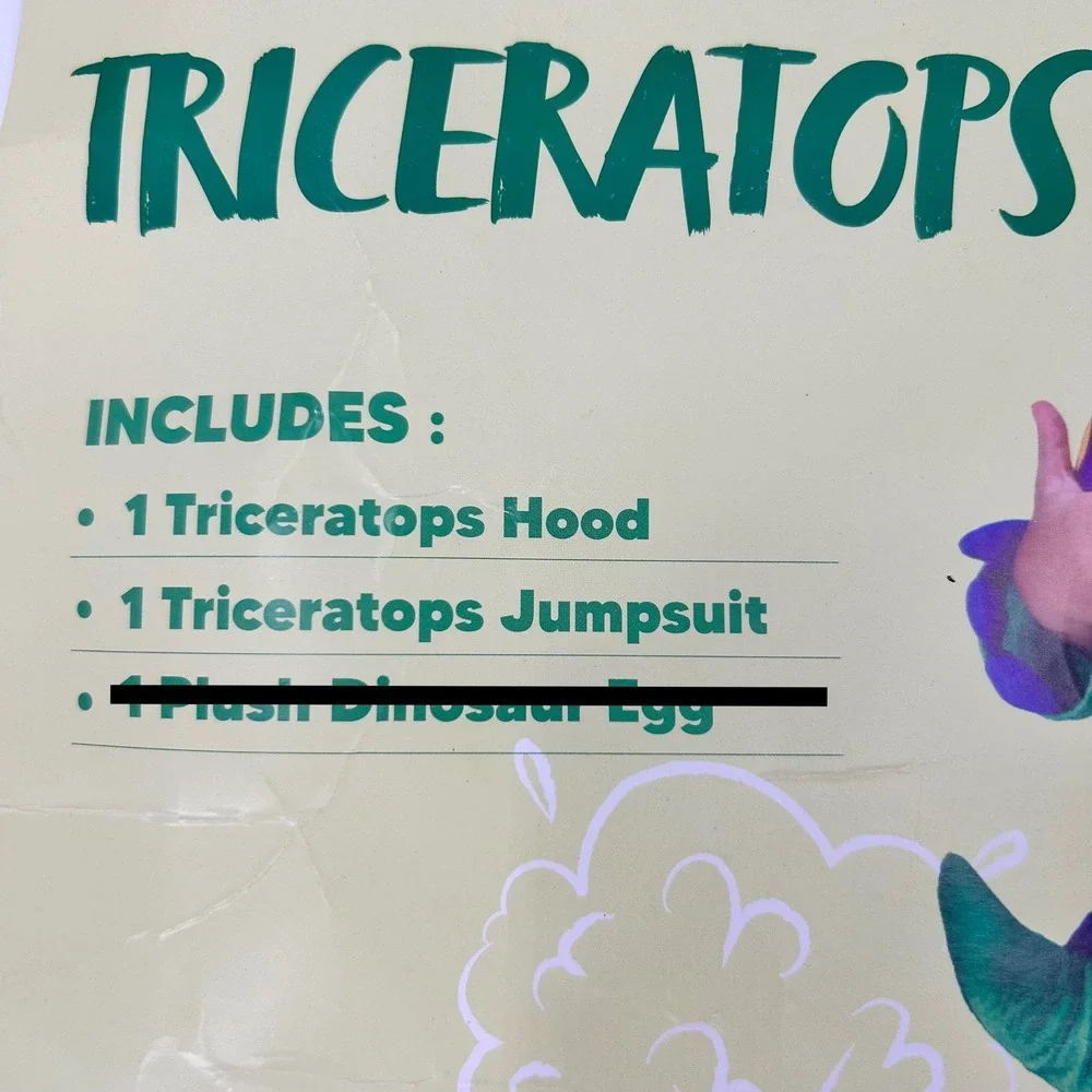 Spooktacular Creations Triceratops Dinosaur Costume Toddler 3T Green 2pc Set